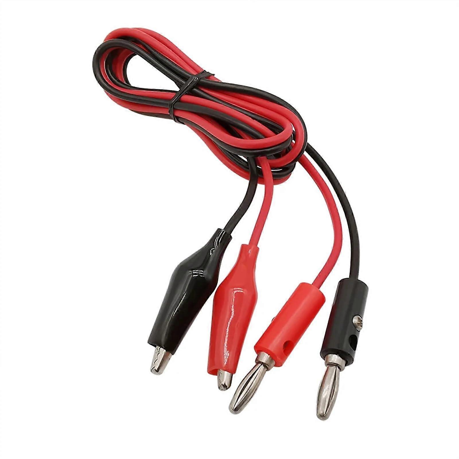 1Pcs 1M Alligator Cilp Banana Test Cable Lead Connector, Dual Tester Probe Crocodile Clip for Multimeter Measure Tool