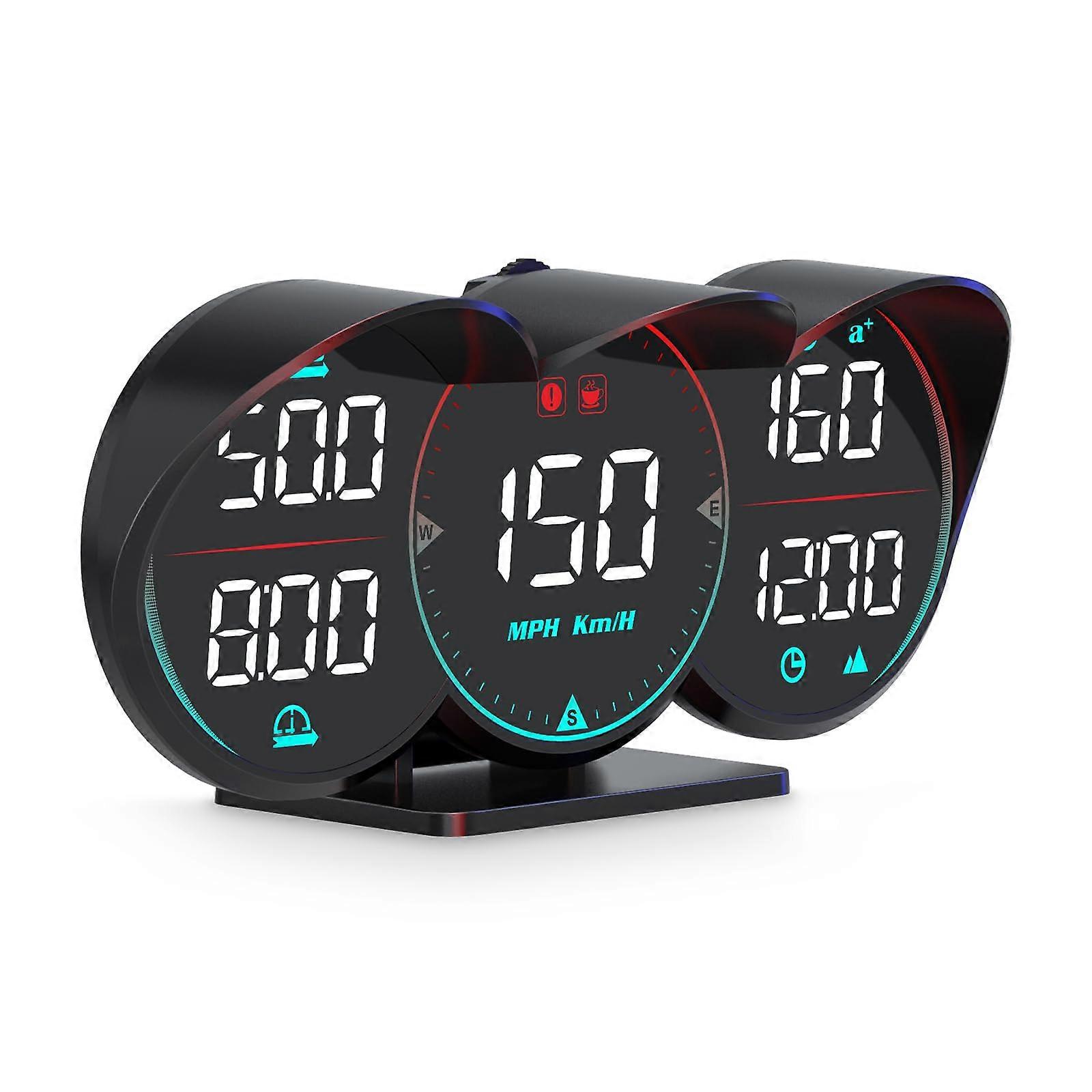 Digital GPS Speedometer G17 HUD For All Cars, MPH Speed, Driving Time & Distance, Altitude, Compass, Plug & Play