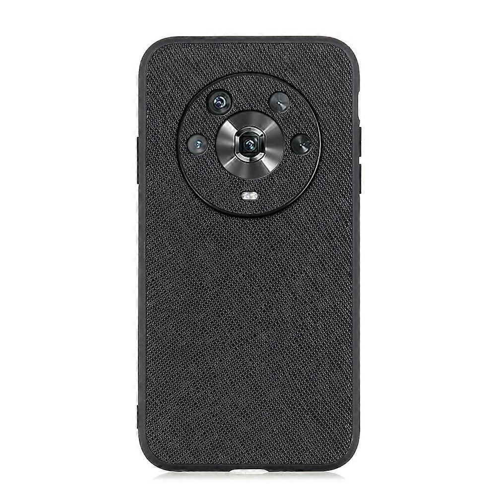 For Honor Magic4 Accurate Hole Cross Texture Leather Phone Case