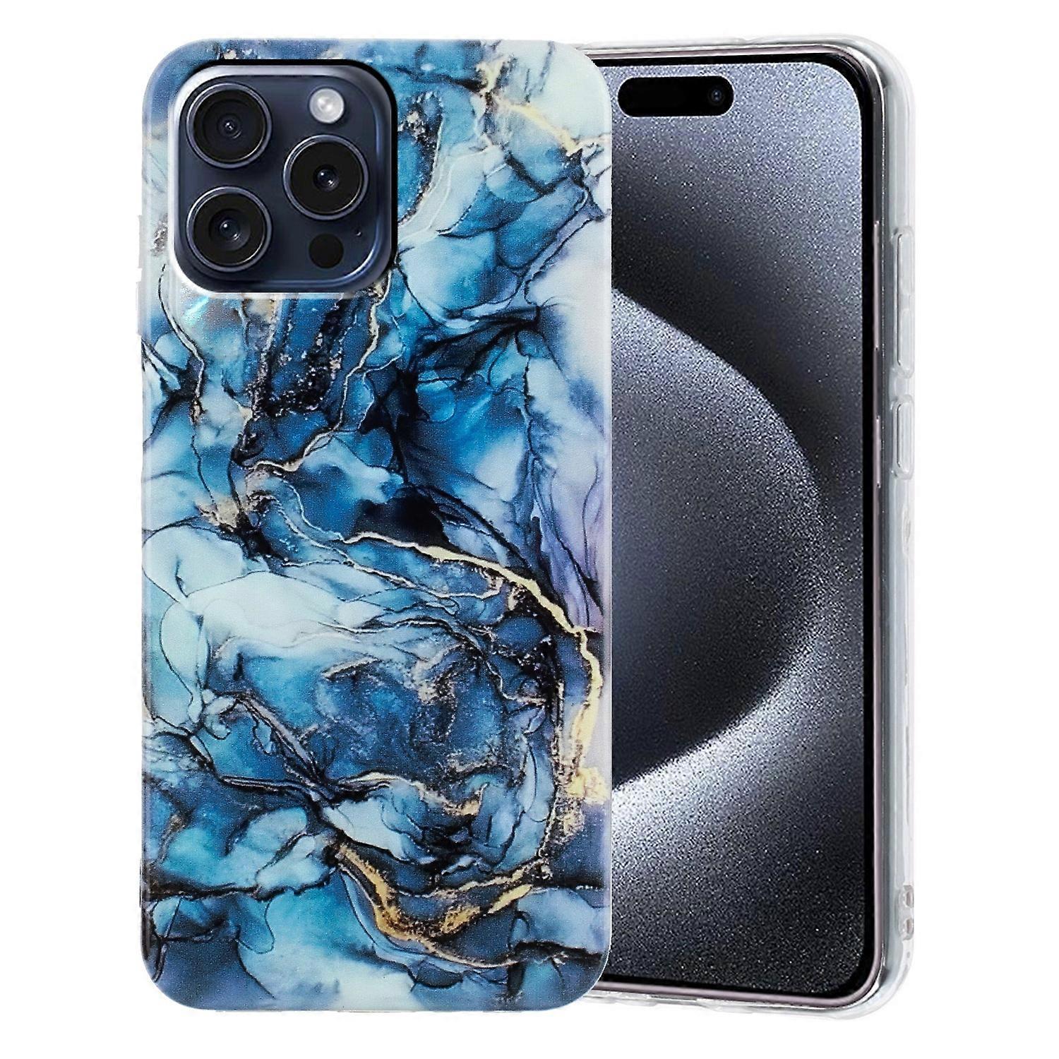 For iPhone 16 Pro IMD Marble TPU Phone Case