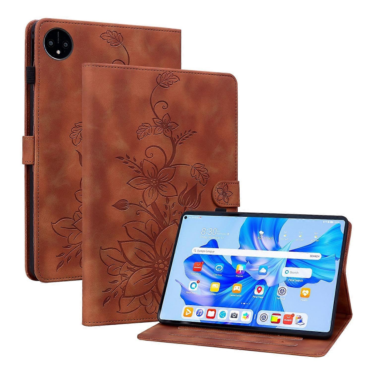 Lily Embossed Leather Tablet Case