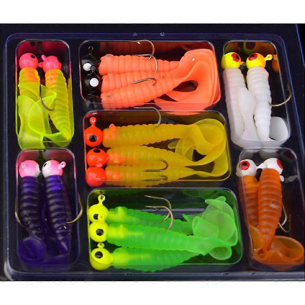 Soft Worm Set Hooks Fishing Baits Set Tackle SS