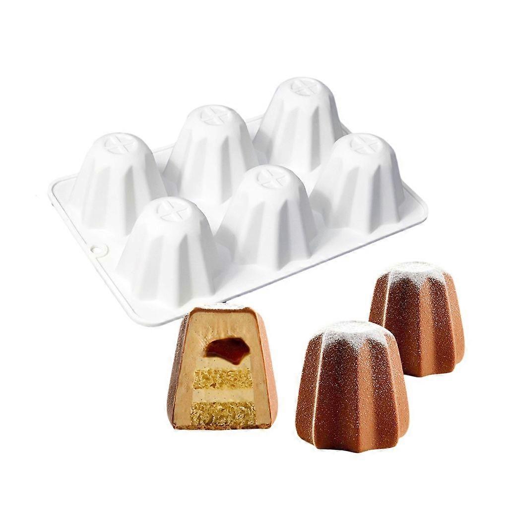 6 Cavities Professional Silicone Baking Tool Octagonal Shape Dessert Molds