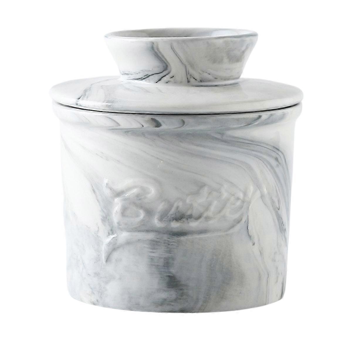 Marble Ceramic Butter Dish, Room-Temperature, Lid