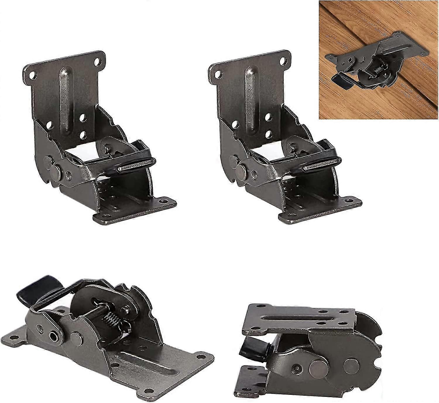 0-90-180 Degree Self-locking Folding Hinge Folding Table Extension Board Folding Bracket Iron Folding Workbench Fittings With Dark Bronze 4-pack