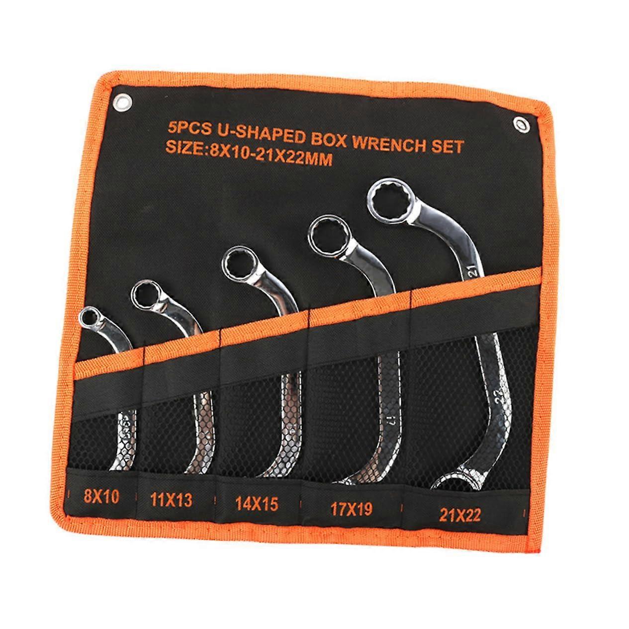 Chromevanadium Metal Socket Wrench Set 5pcs Box Spanner Multifunctional Wrench Flush Mount Lever Easy Direction Change Precision Crafted