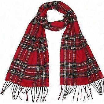 Men's and Women's Pure Lambswool Tartan Scarf - 1 Piece Red Color