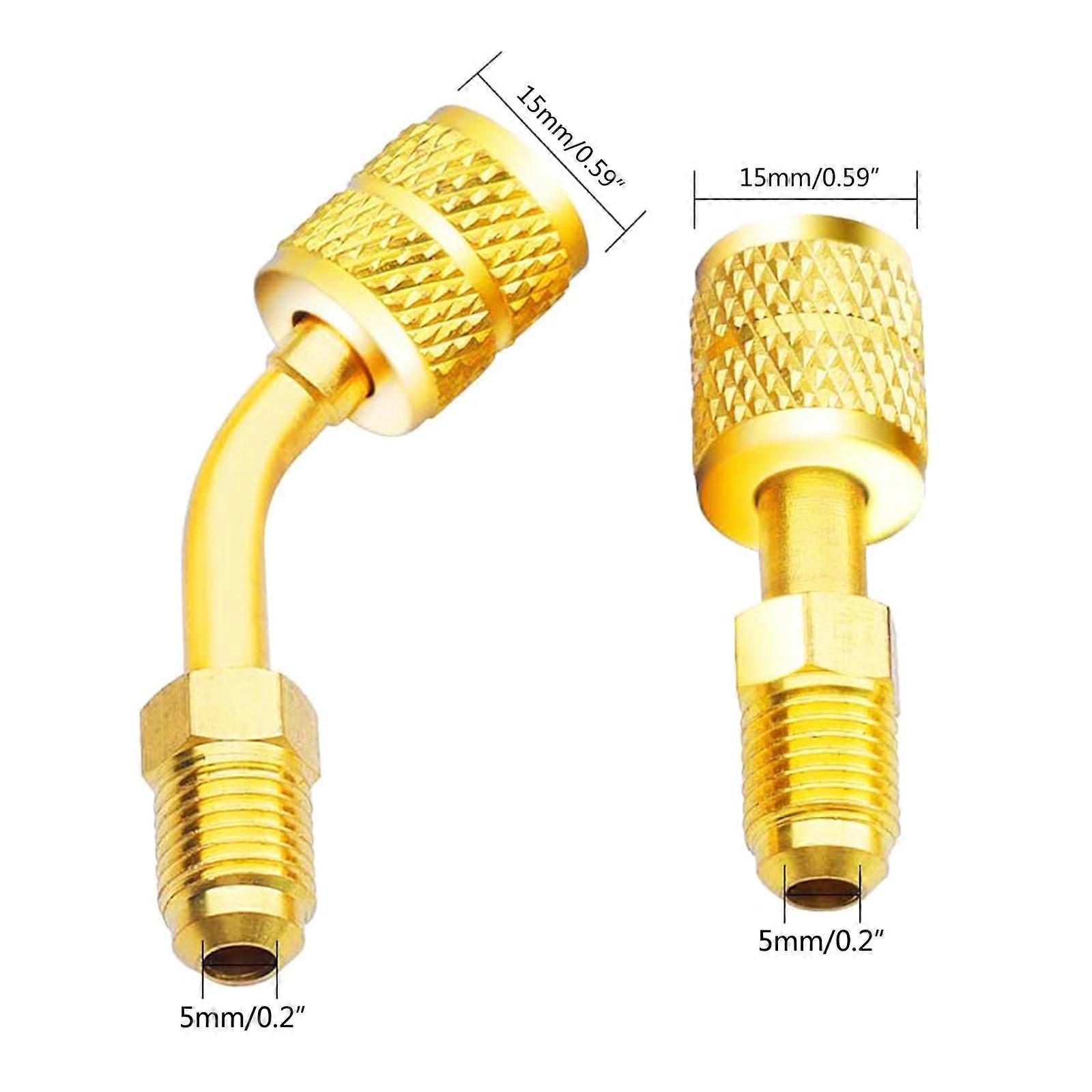 R410a Adapter for Mini Split HVAC System Stable Brass Mini Connector Adaptor for Air Conditioning ChargingValve Freezer