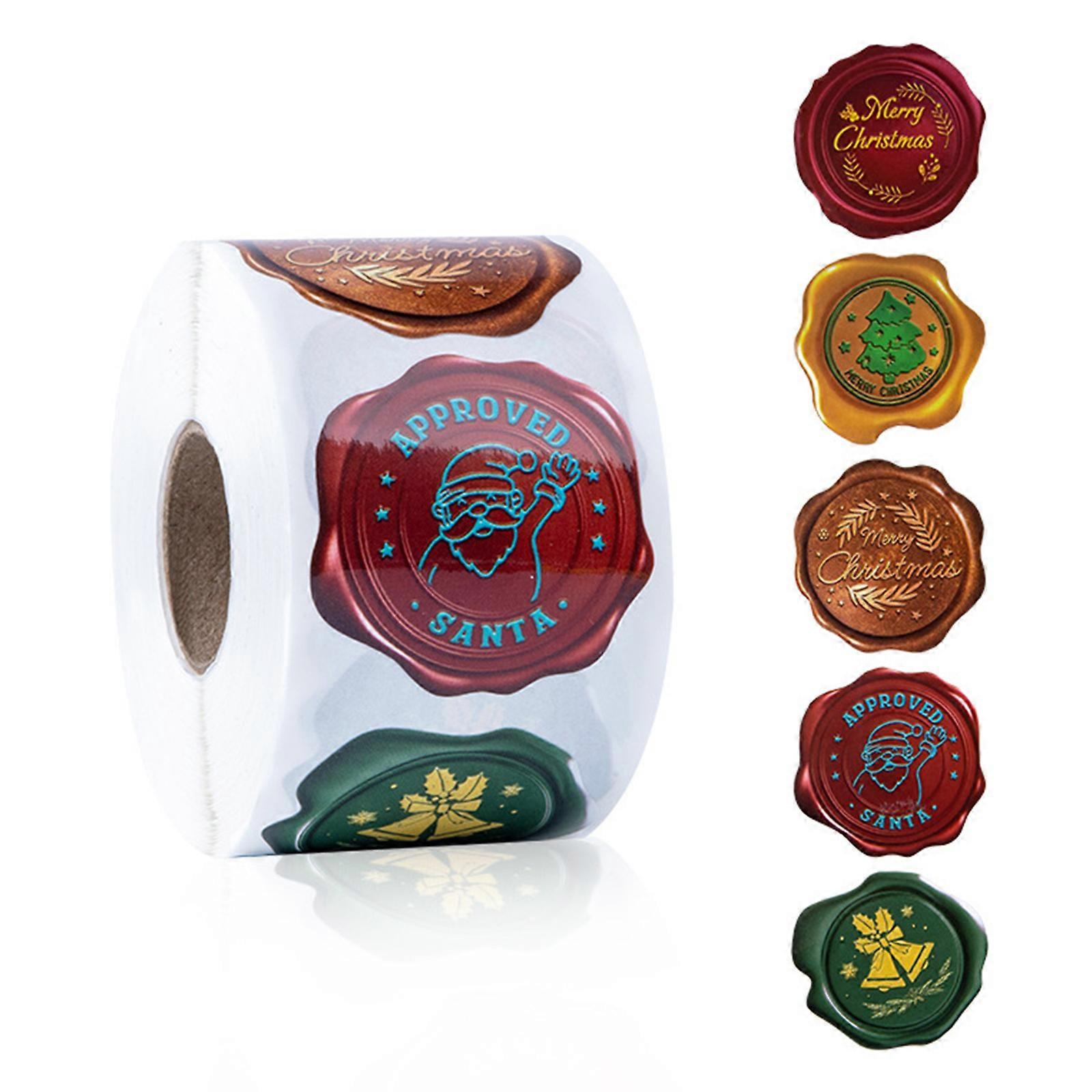 封筒クリスマスカード用2500Pcs粘着シールスタンプステッカー、クリスマスウェディング用ビンテージシールスタンプラベル