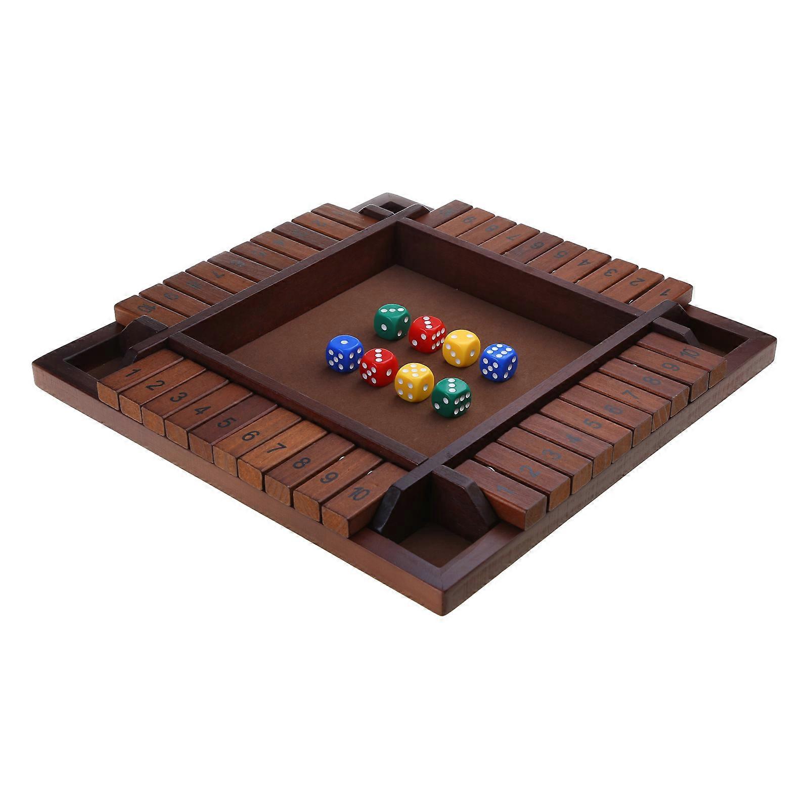 Wood Math Flap&Dices Board Box Game Parent-Child Interaction Toy  Family Entertainment Four Sided Number Flipping Game