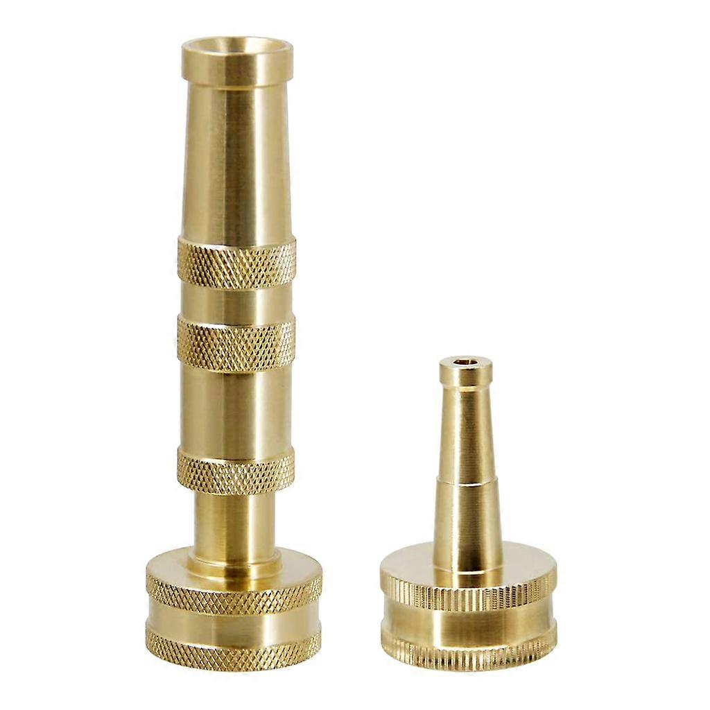 2Pcs Solid Brass Adjustable Twist Hose Nozzle Jet Sweeping Sprayer for Watering Multicolor