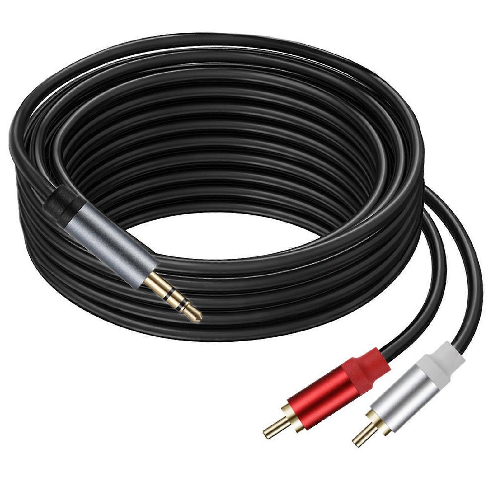 Metal Housing AUX Cable 3.5mm to 2RCA Cord Computer Speaker Connection Wire Line Different Length Multicolor