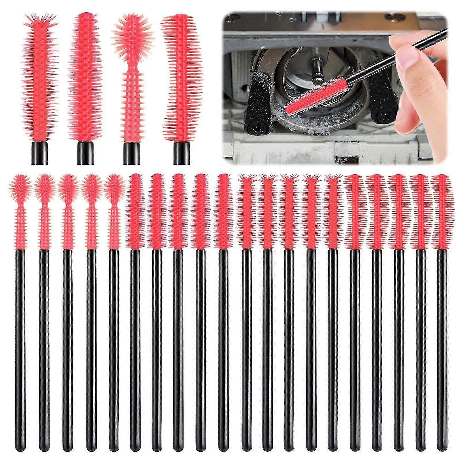 Ensemble de 20 brosses de nettoyage de machine à coudre - Cheveux denses en silicone réutilisables pour l’intérieur et la zone de la bobine