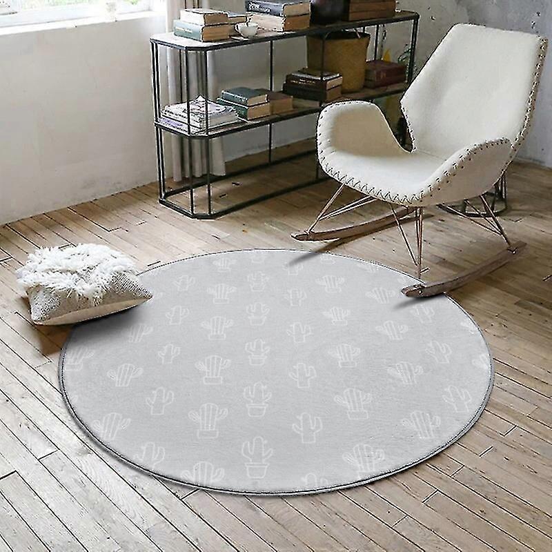 60x60cm Round Bathroom Rug Non-slip Soft Area Mat For Bath Bedroom Playrooms