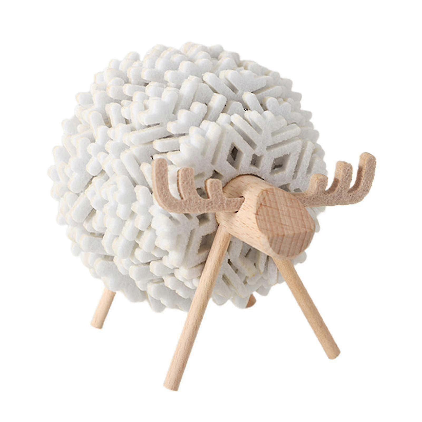 1 Set White Felt Sheep Cup Coaster with Detachable Rack