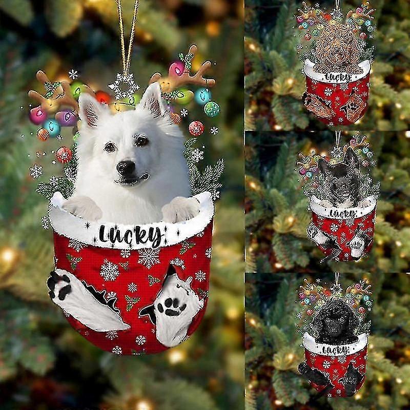 秋田クリスマスオーナメント犬クリスマスツリーオーナメント面白い恋人ギフト秋田犬ツリーハンギング装飾ペットギフトウィンドウホリデー用