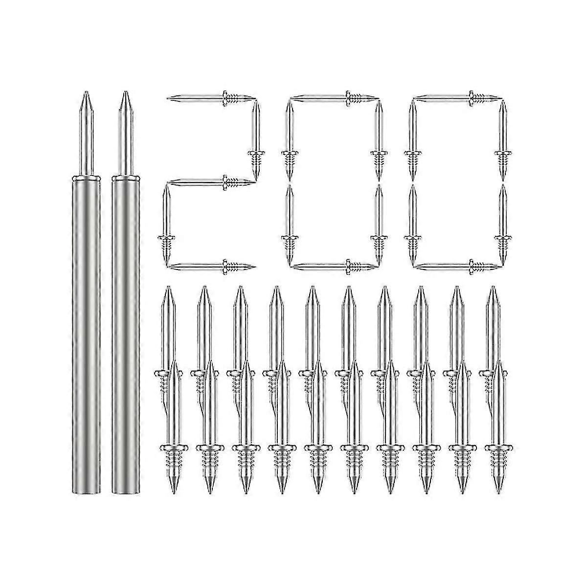 200 Pcs Double-head Skirting Nails, Rust-proof No Trace Screws with 2 Rods - Silver