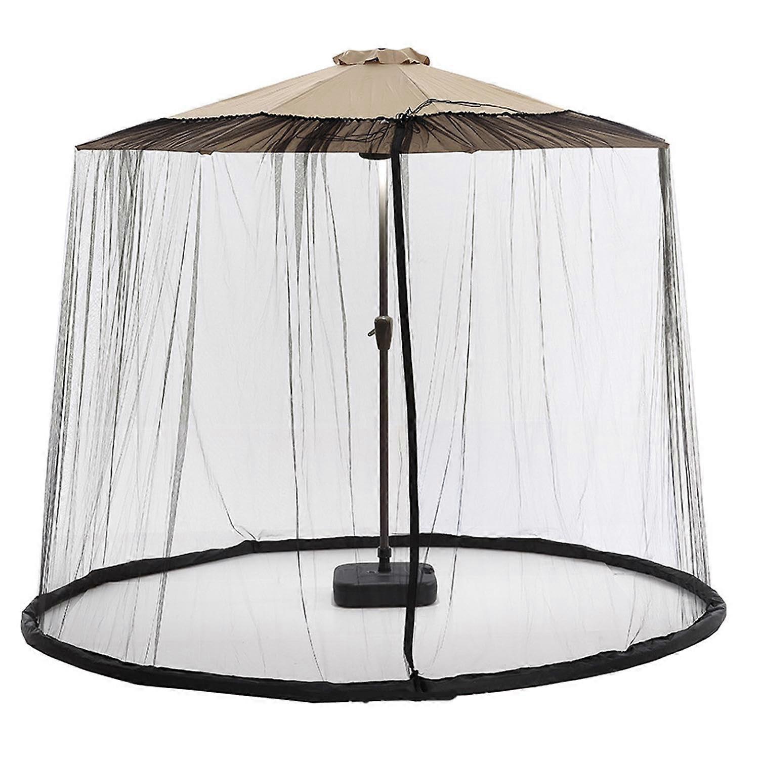 Mosquito Net for Parasols, Outdoor Umbrella Mosquito Net with Zip Door, Black Ref: 1959