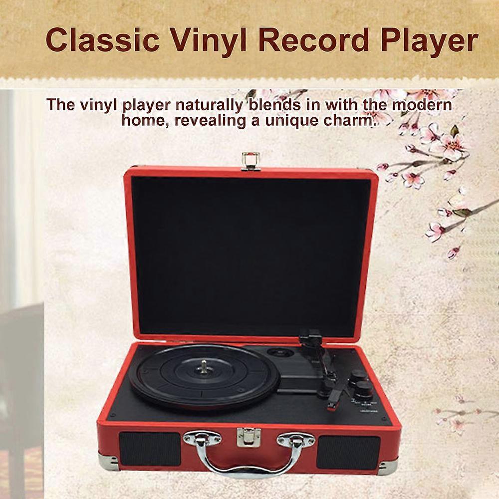Vinyl Record Player 3-Speed Turntable with Built-in Speakers BT Function Support 3 Size 7” /10” /12” Vinyl Record Portable Belt-Driven Record Player
