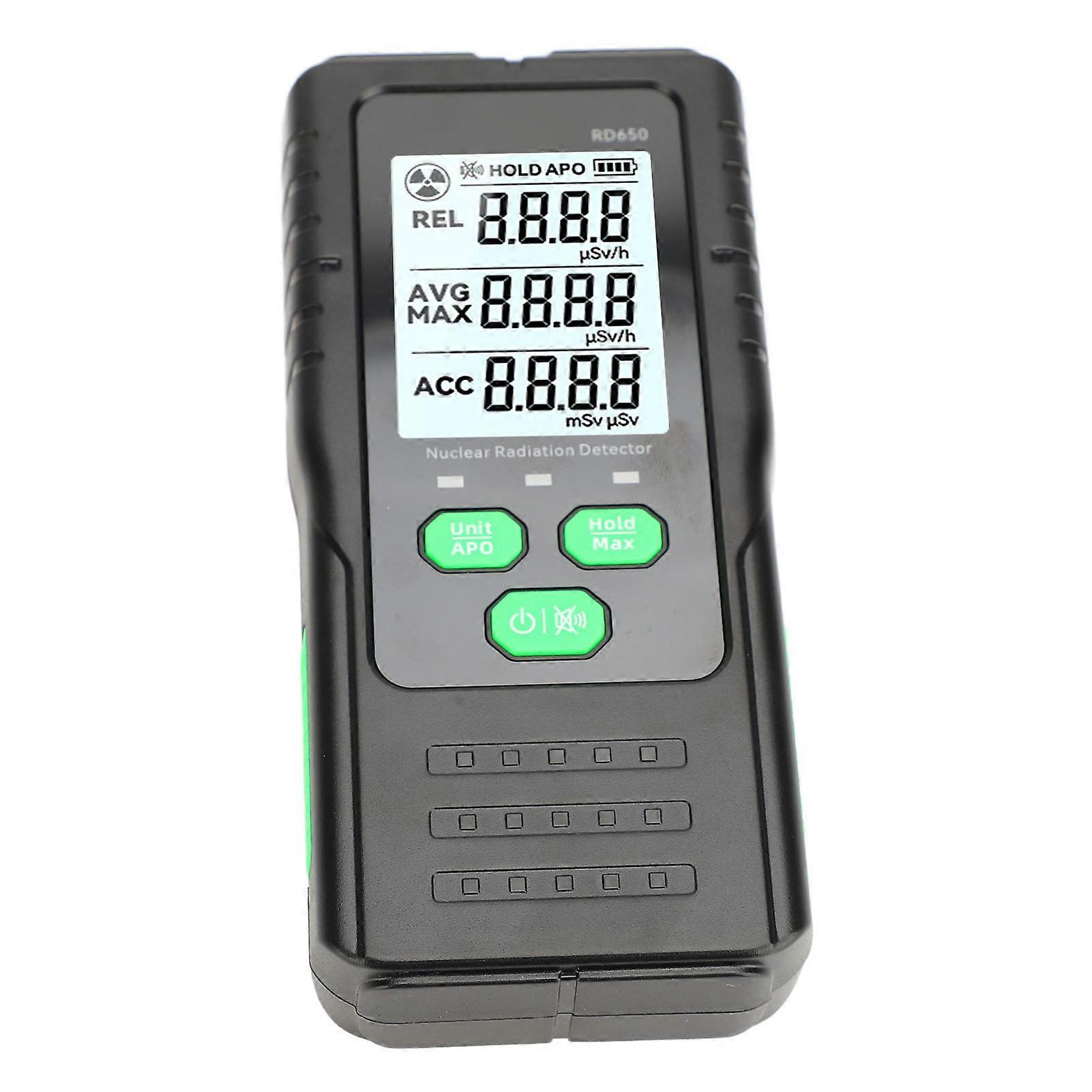 Nuclear Radiation Dosimeter 2.4 Inch LCD Display Dual Alarm Indication Radiation Monitor Meter 