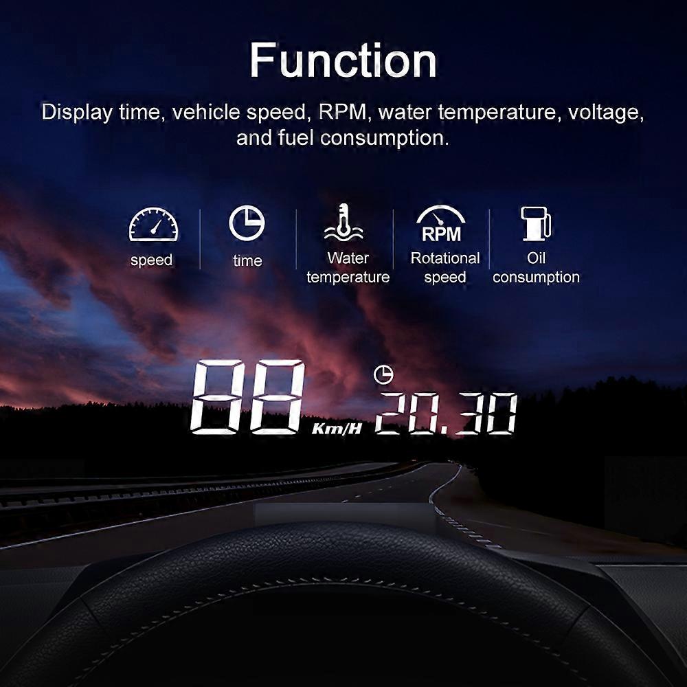 Car Speedometer Digital Display Car Speed Oil Consumption Water Temperature Meter Car HeadUp Display Multifunctional Car HeadUp Projector