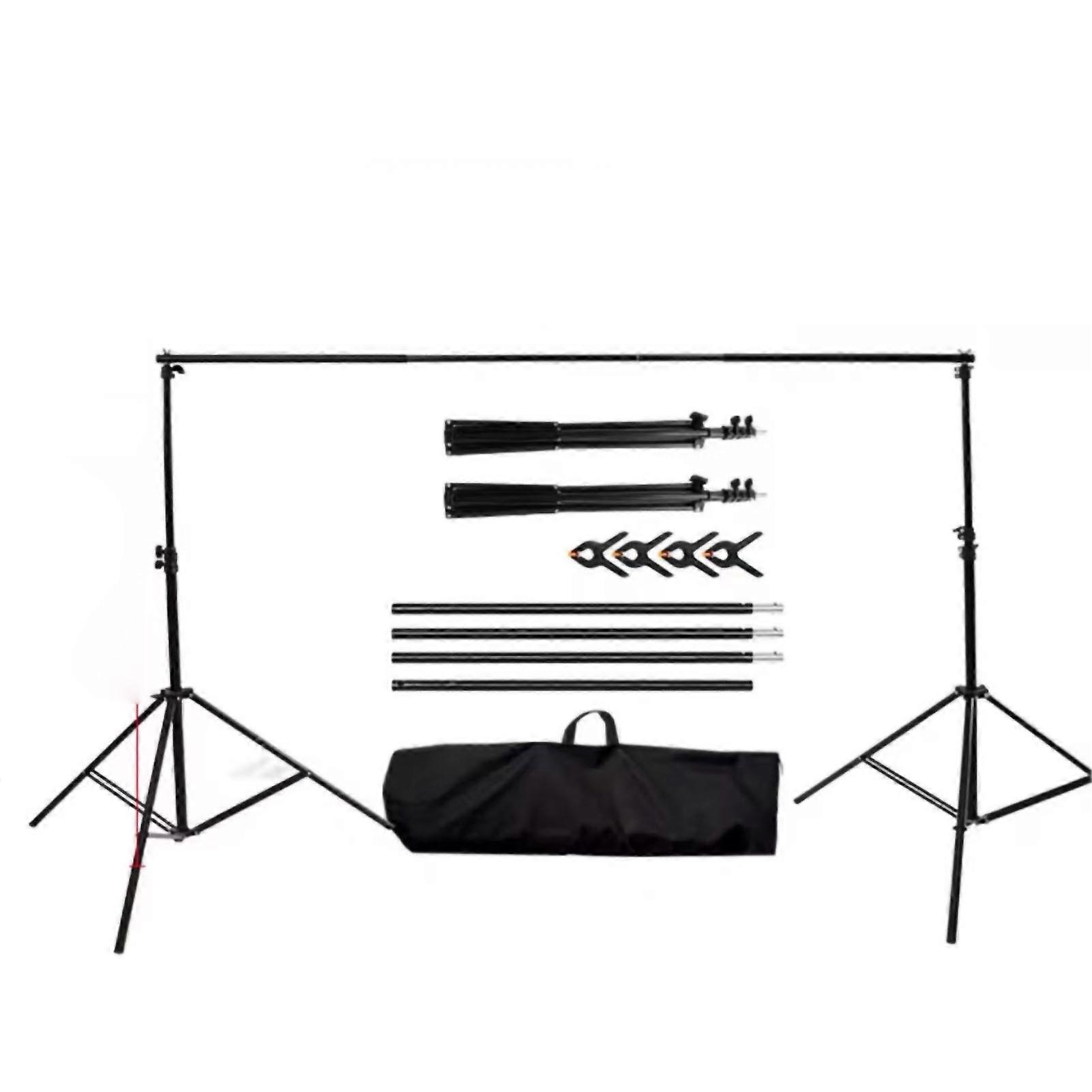 Background Stand Iron Pipe Retractable Adjustable Backdrop Support Stand for Photography Studio Video 2x3m/2.19x3.28yd Without Backdrop