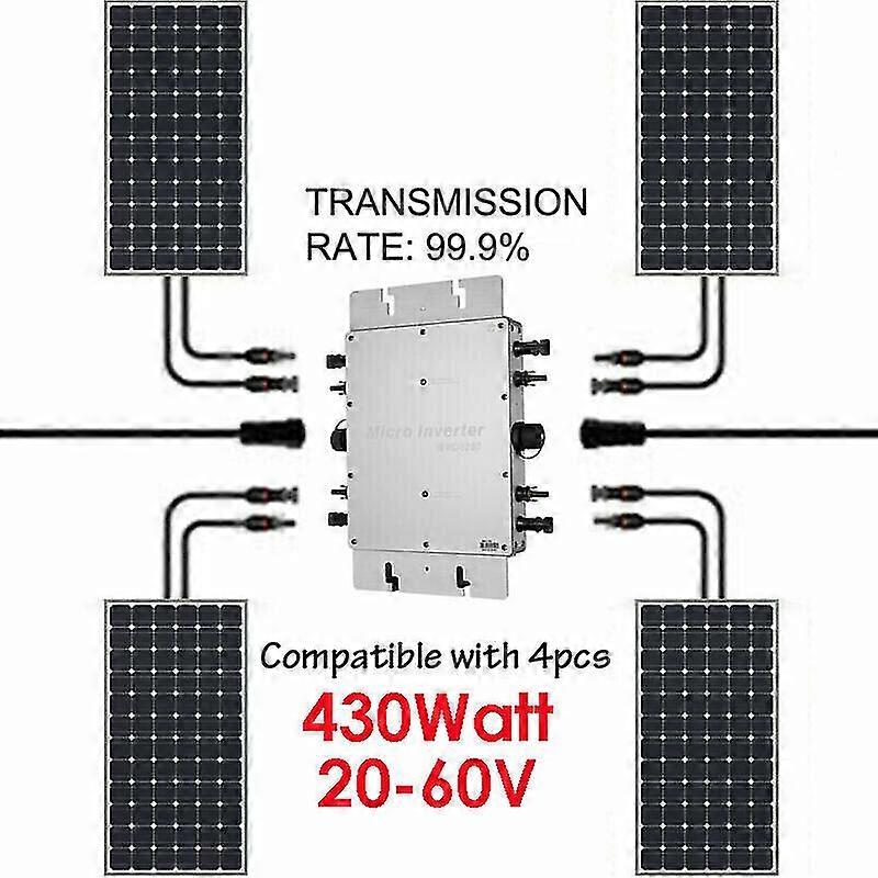 Mikroinwerter MPPT o mocy 1600 W do konwersji prądu stałego 22-60 V na prąd przemienny 230 V, odpowiedni do różnych zastosowań słonecznych
