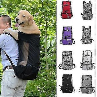Atmungsaktiver verstellbarer Hunderucksack zum Wandern, Radfahren, Outdoor-Reisen Reflektierend Blau S (1-5kg)