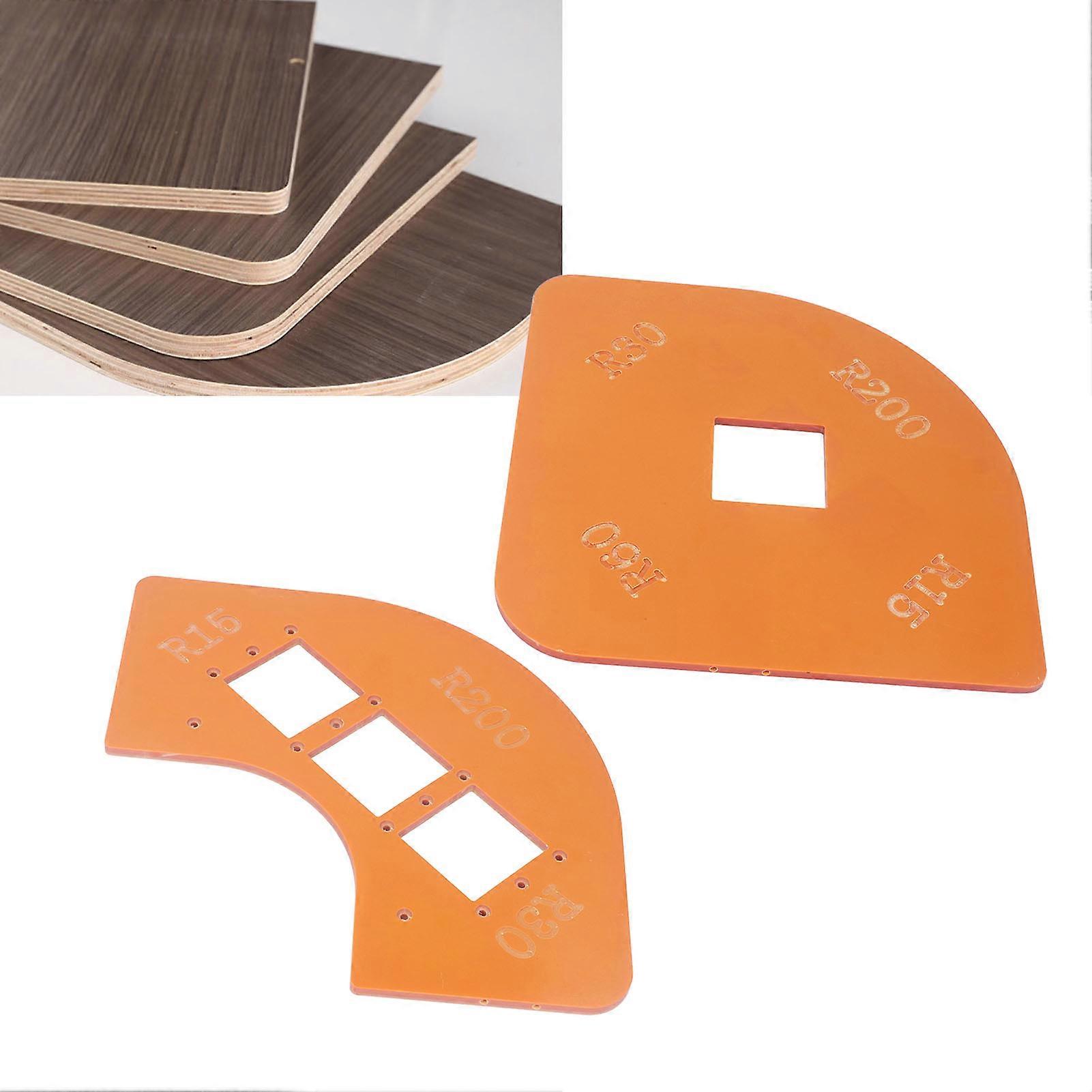 2Pcs Radius Jig Router Templates Set Rounded Corners Bit Woodworking Positioning Tool 