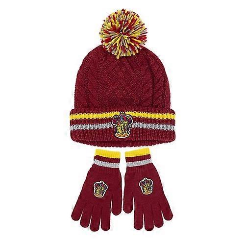 Harry Potter Unisex Adult Gryffindor Beanie & Gloves Set