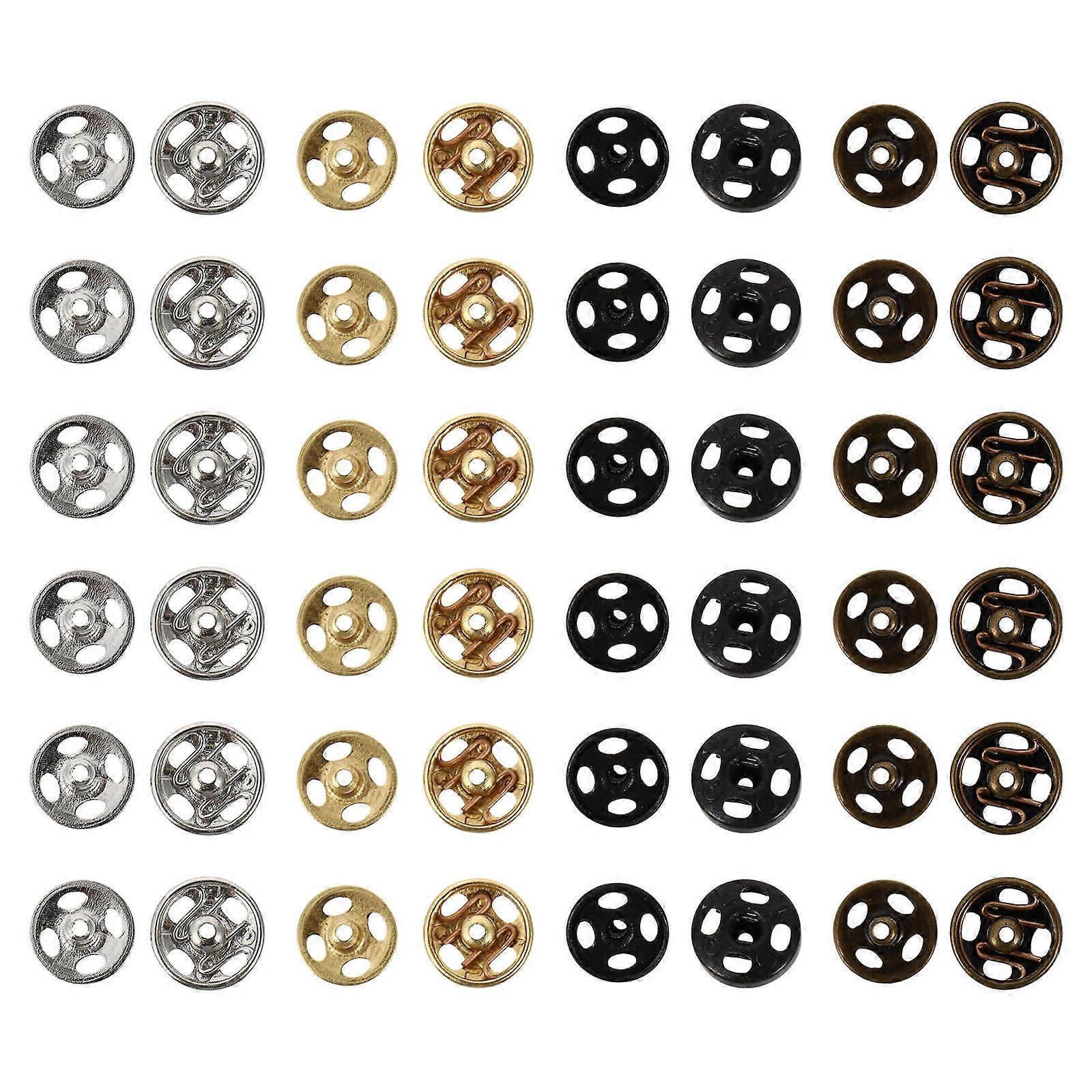 40pcs Mini Button Doll DIY Metal Fasteners in Gold, Silver, Bronze, and Black for Doll Clothing, Garment Decoration, and Craft Projects