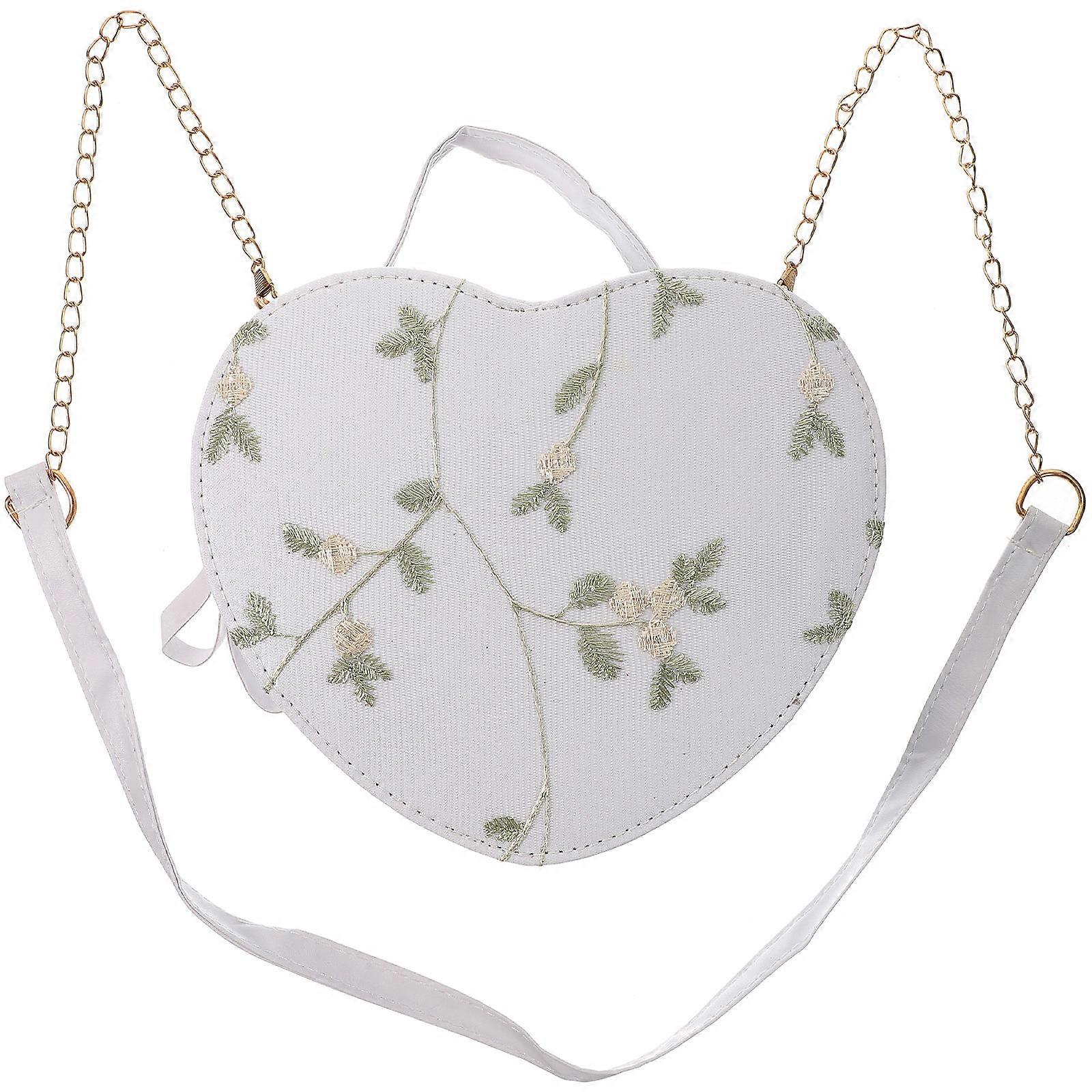 Heart Shaped Evening Clutch Stylish Handheld Crossbody Bag for Weddings Parties Formal Events with Chain Strap Unique Design