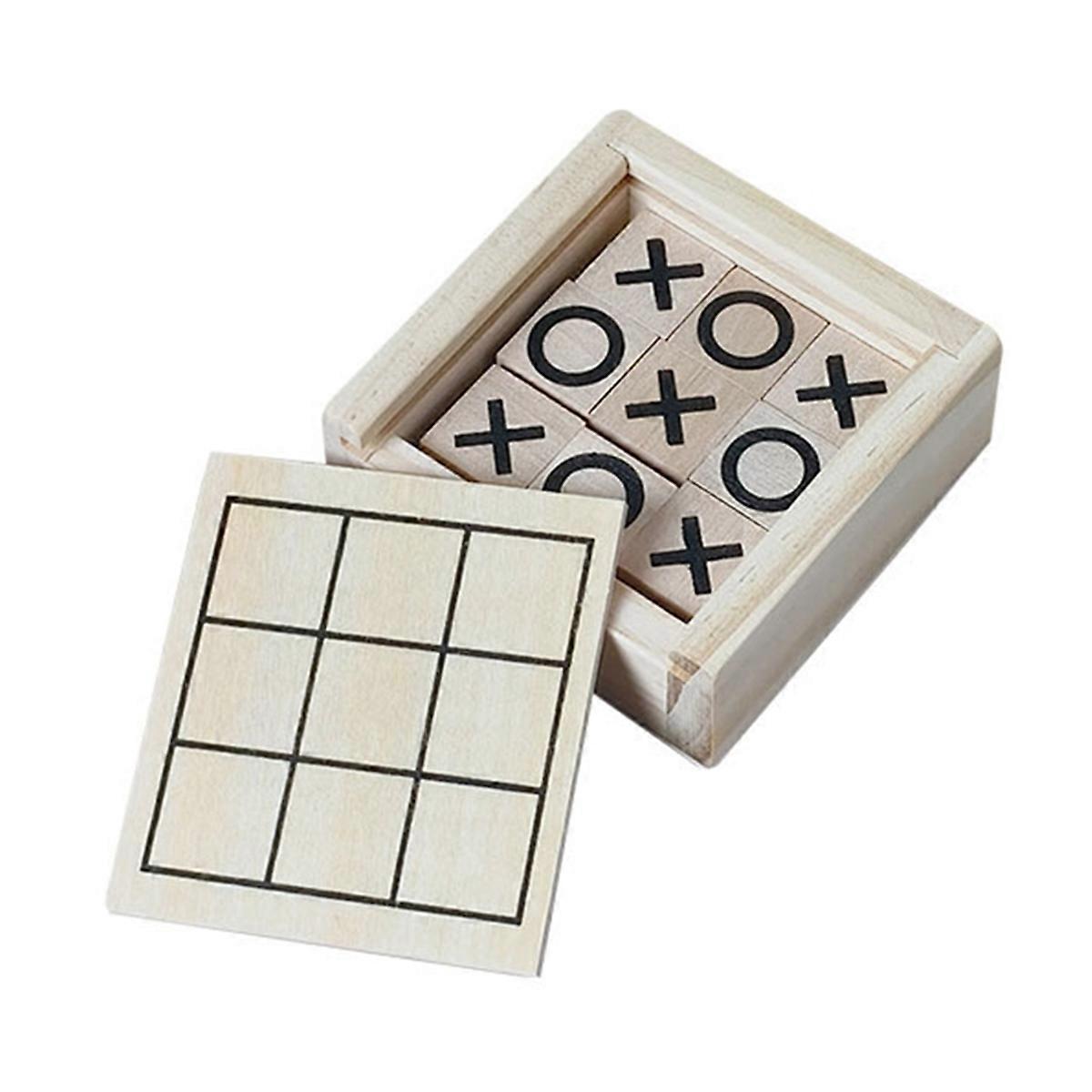 Wood Xo Toe Children Board Game Parent-Child Interactive Logic Thinking Fun Game Children Puzzle To