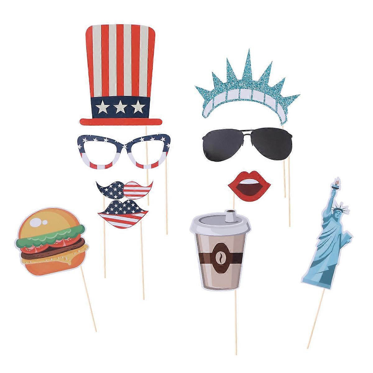 Party Photobooth Props Patriotic Style 4th of July Party Decorations 30Pack