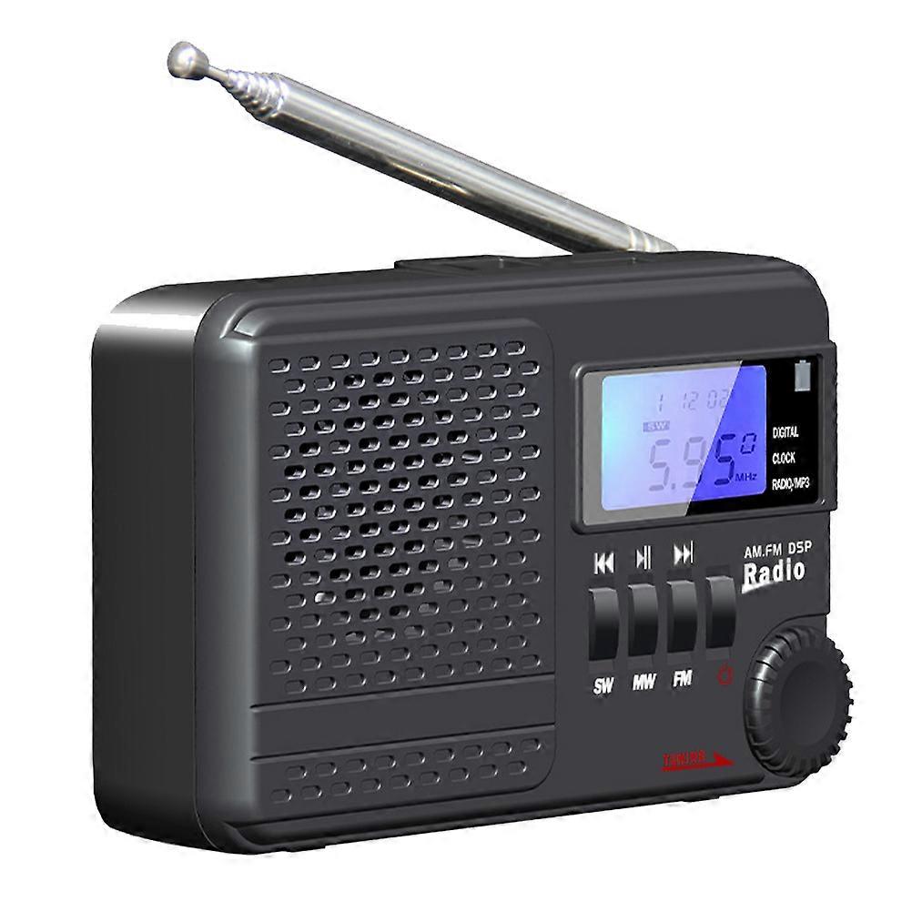 Mini Portable Radio Personal Stereo Alarm Clock Public Transportation 11.6x7.3cm 1Pcs