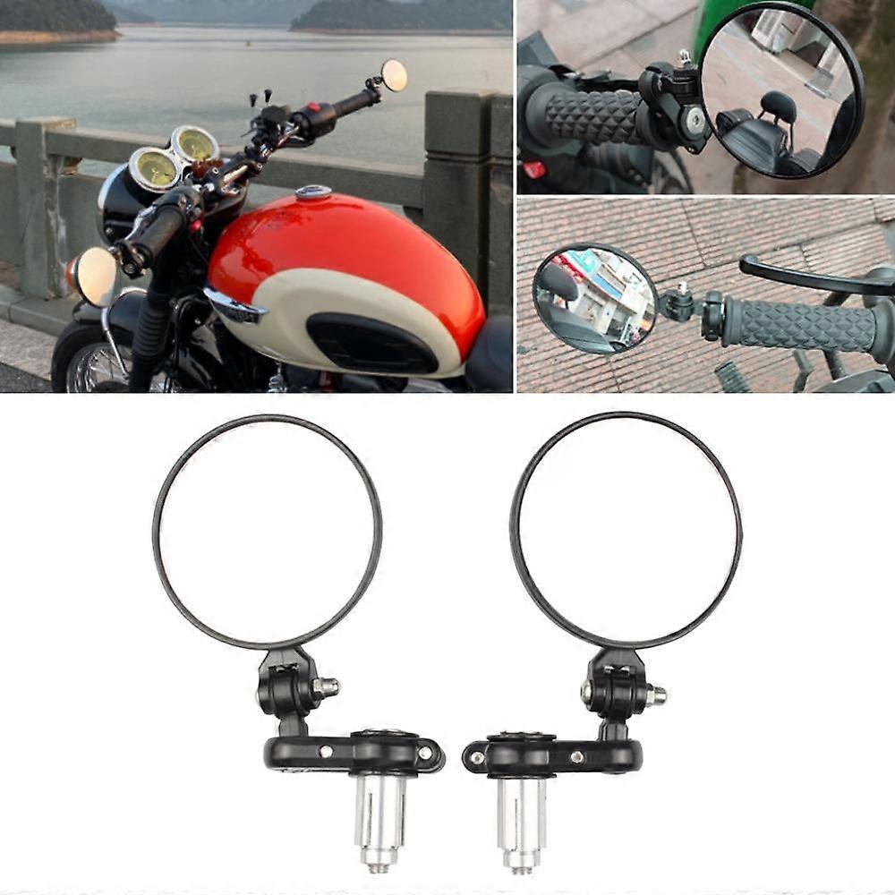 2pcs/Set Folding Motorcycle Handlebar Rearview Mirror Round Reversing Mirror Universal Reversing Mirror