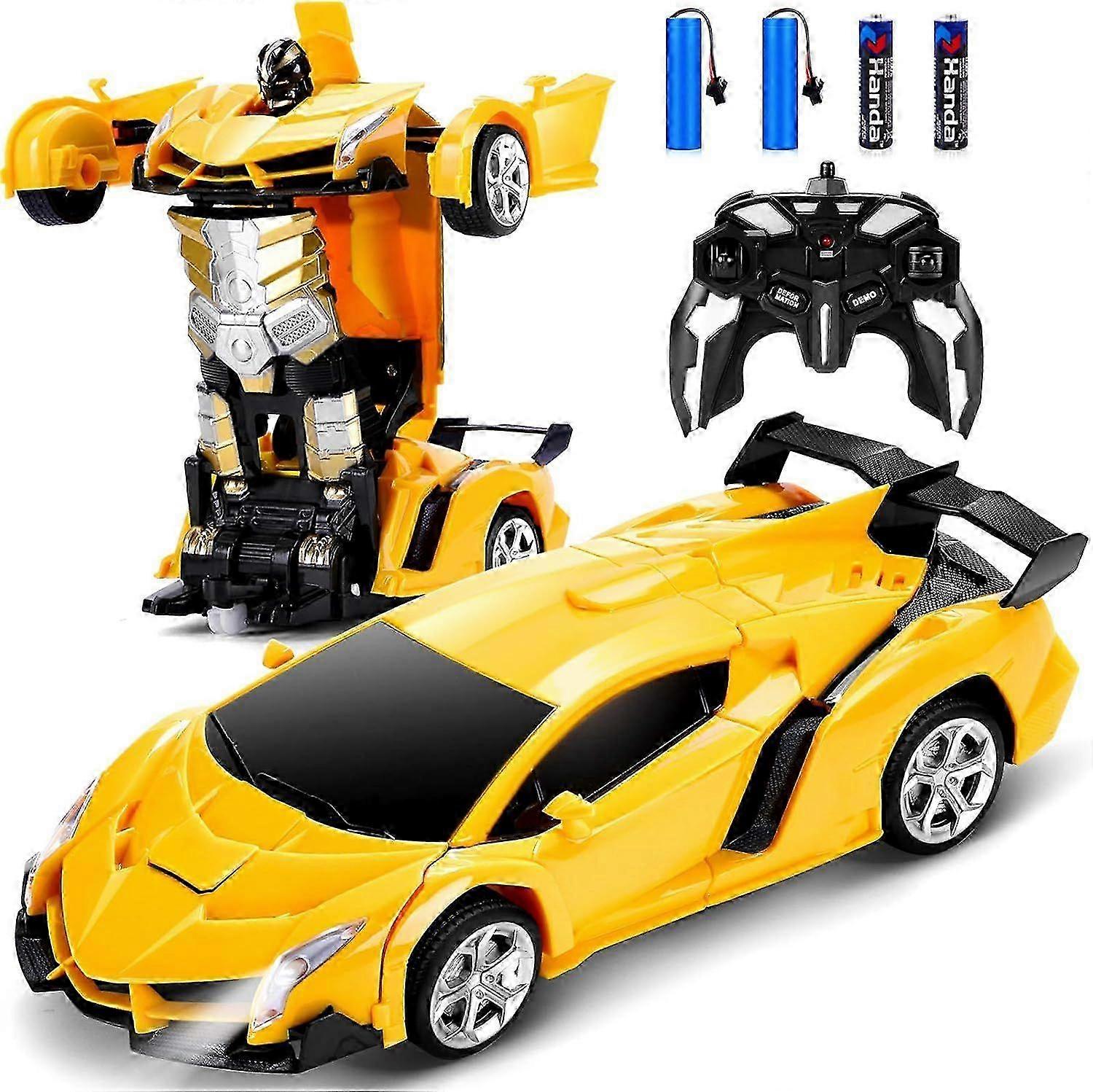 2025 Remote Control Car - Transform Robot RC Cars Contains All Batteries: One-Button Deformation and 360 Degree Rotating Drifting, Present Christmas B