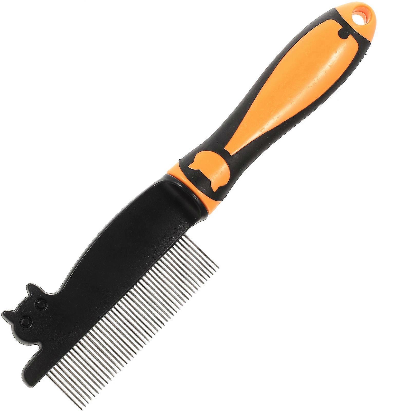 Compact Grooming Comb Metal Fine Tooth Comb Cat Grooming Ergonomic Handle Reduces Bacteria Growth 1Set