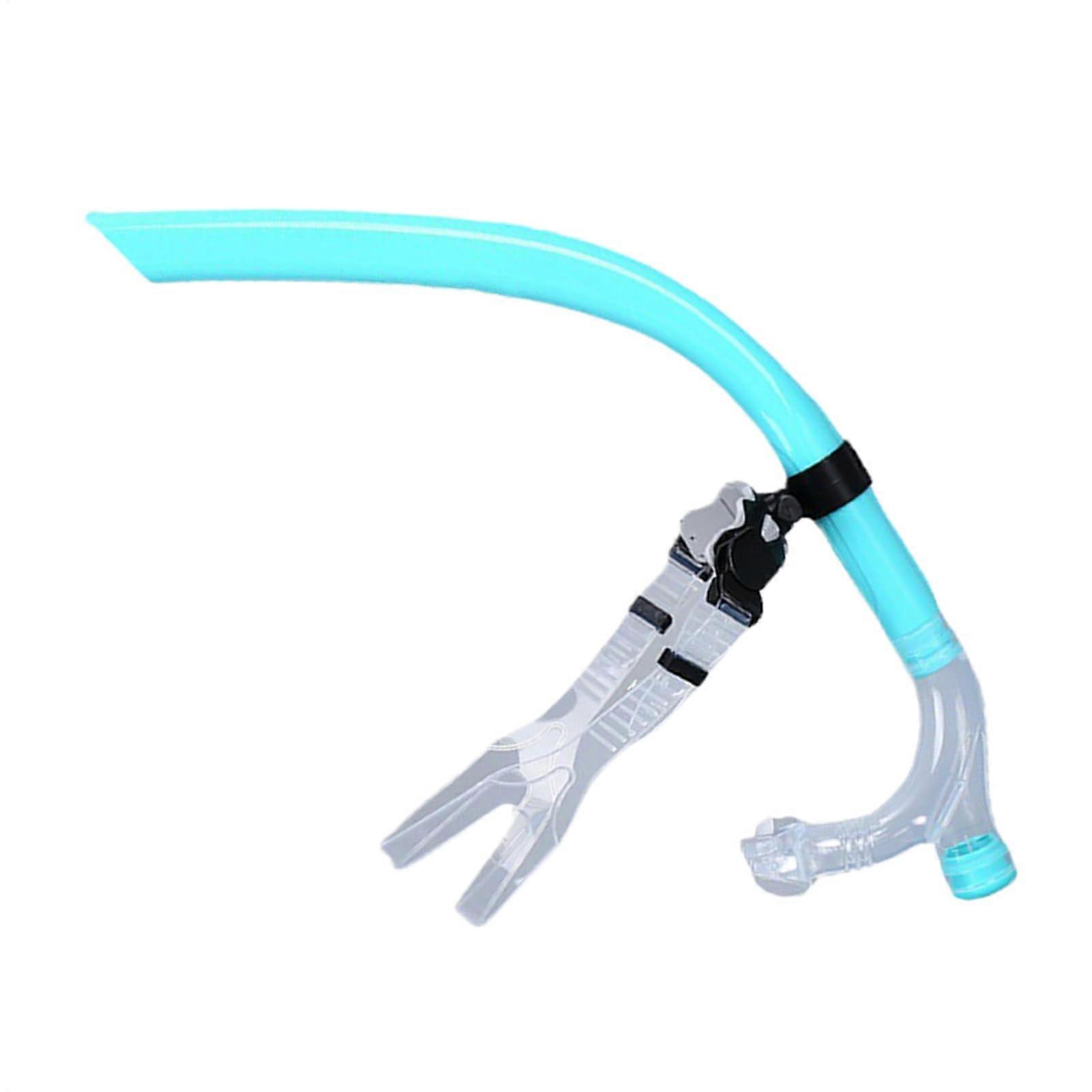 Dry Snorkel For Adults, Lap Swimming Training, Silicone Mouthpiece, Pool And Open Water, Cyan Blue