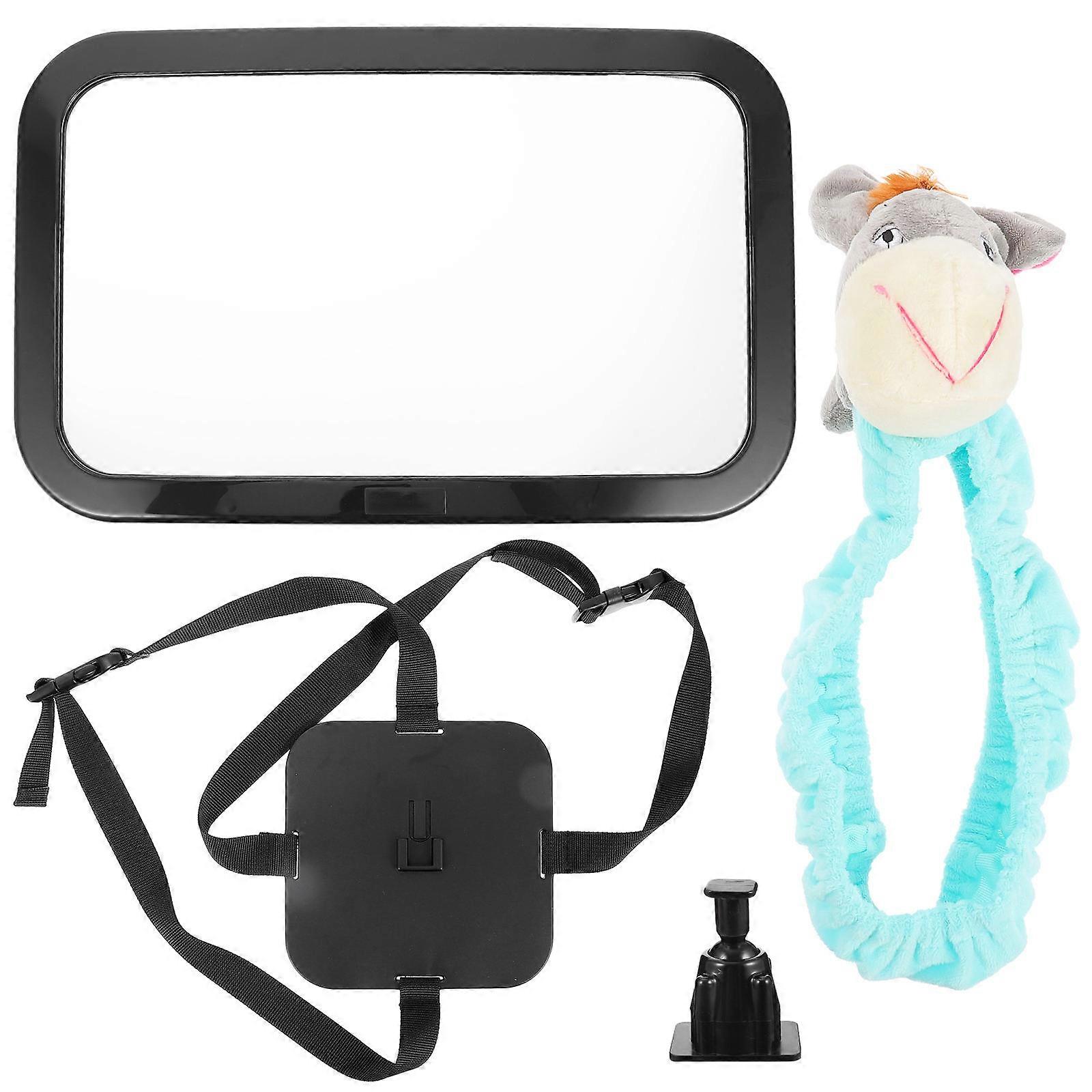 Car Interior Rear View Mirror Backseat Observation Mirror Baby Product Car Safety Flannel Material 1Set
