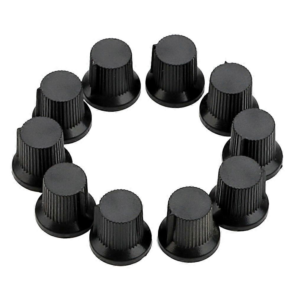 10pcs Durable Black Plastic Potentiometer Knobs for Electric Guitar – Easy Install Rotary Control for Volume, Compatible with Amplifiers and Effects