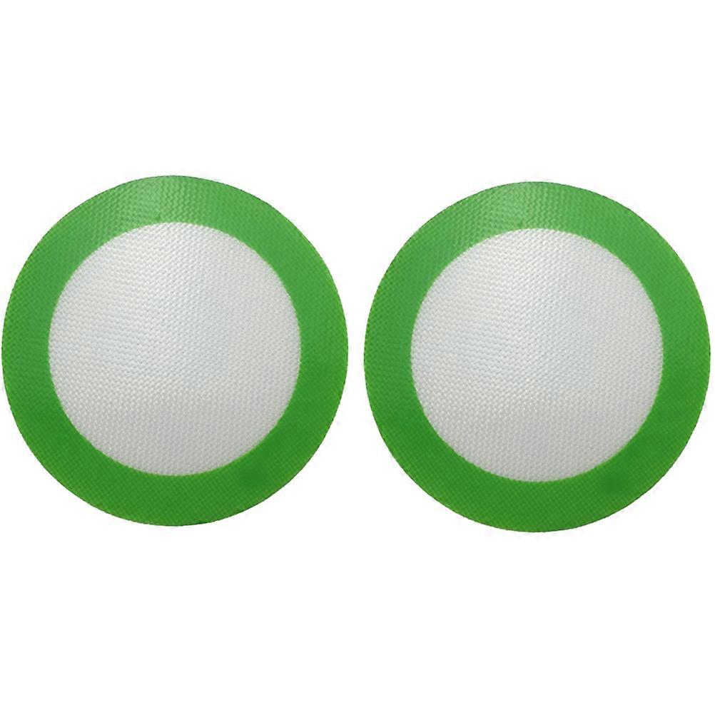 Non Stick Cooking Mat Baking Sheet Liner Round Heat Resistant Silicone For Home Use 20CM Diameter Green 2Pcs