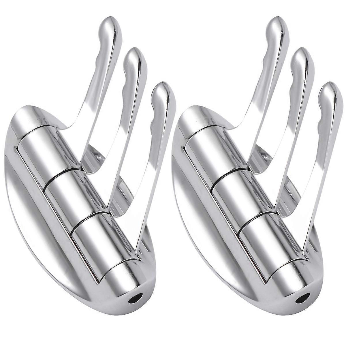 Metal Hanging Hooks Wall Mounted Foldable Rotatable Strong Load Capacity Space Saving Home Decor 2Set