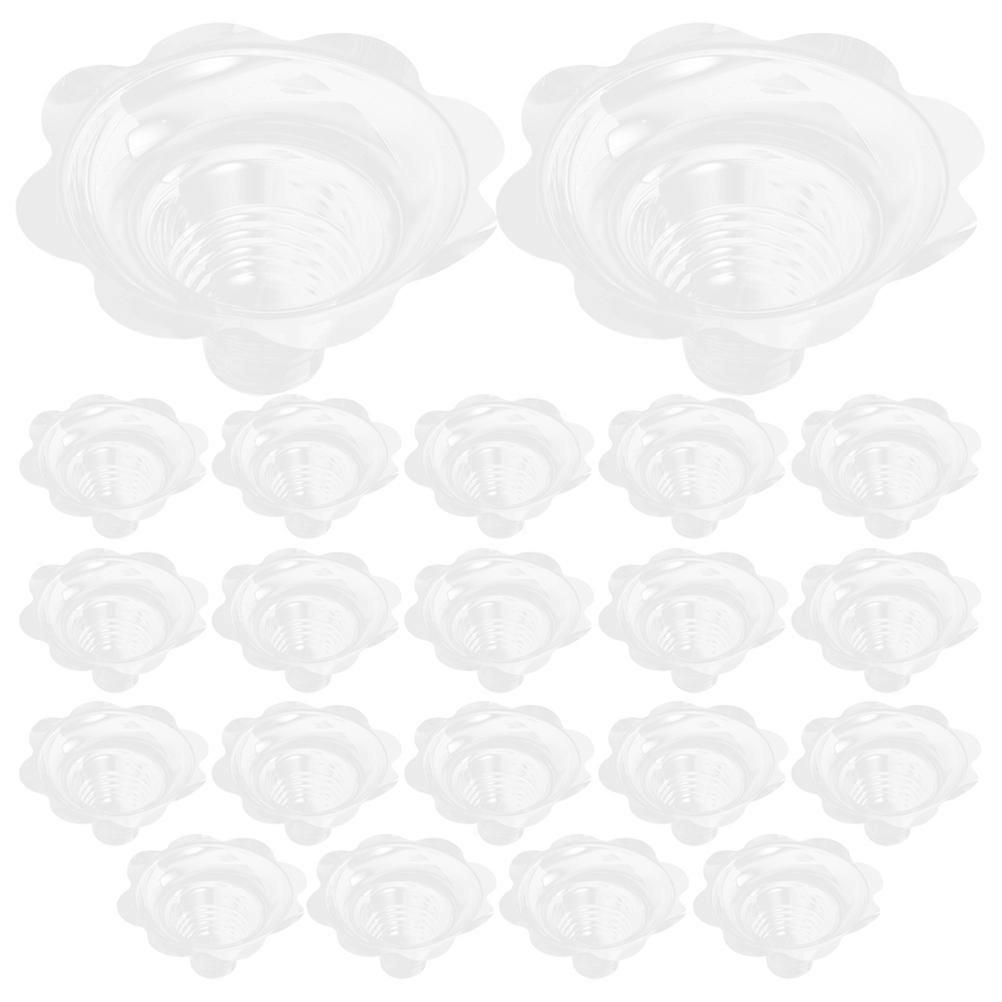 Ice Cream Cone Bowls Transparent PET Material Flower Cups 20Pcs For Pudding And Water Ice