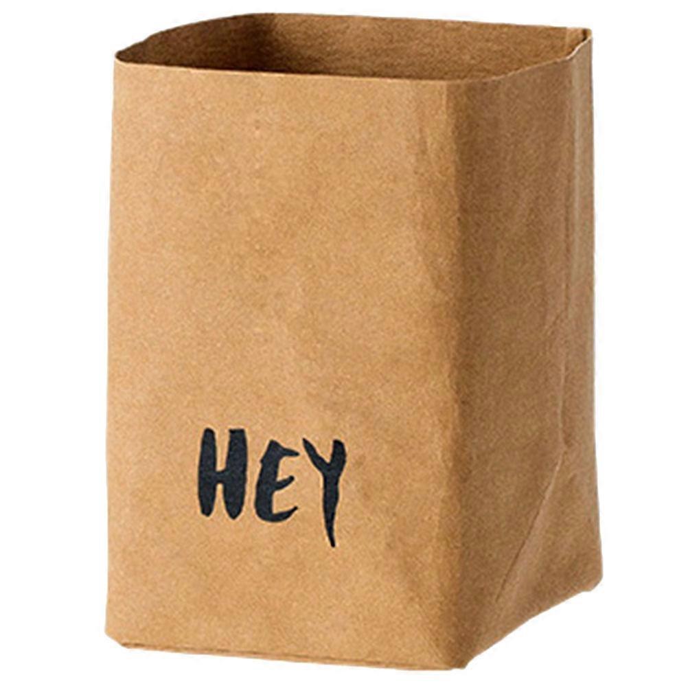 Kraft Paper Bag For Food Storage Kitchen Organization Machine Washable Chocolate 10X10X15CM 1Set