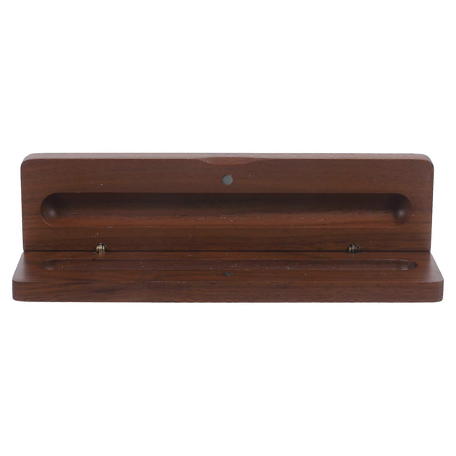 Wood Pen Display Rack Vintage Design Pen Storage Organizer For Travel Home Use 18X5X2CM Black 1Set