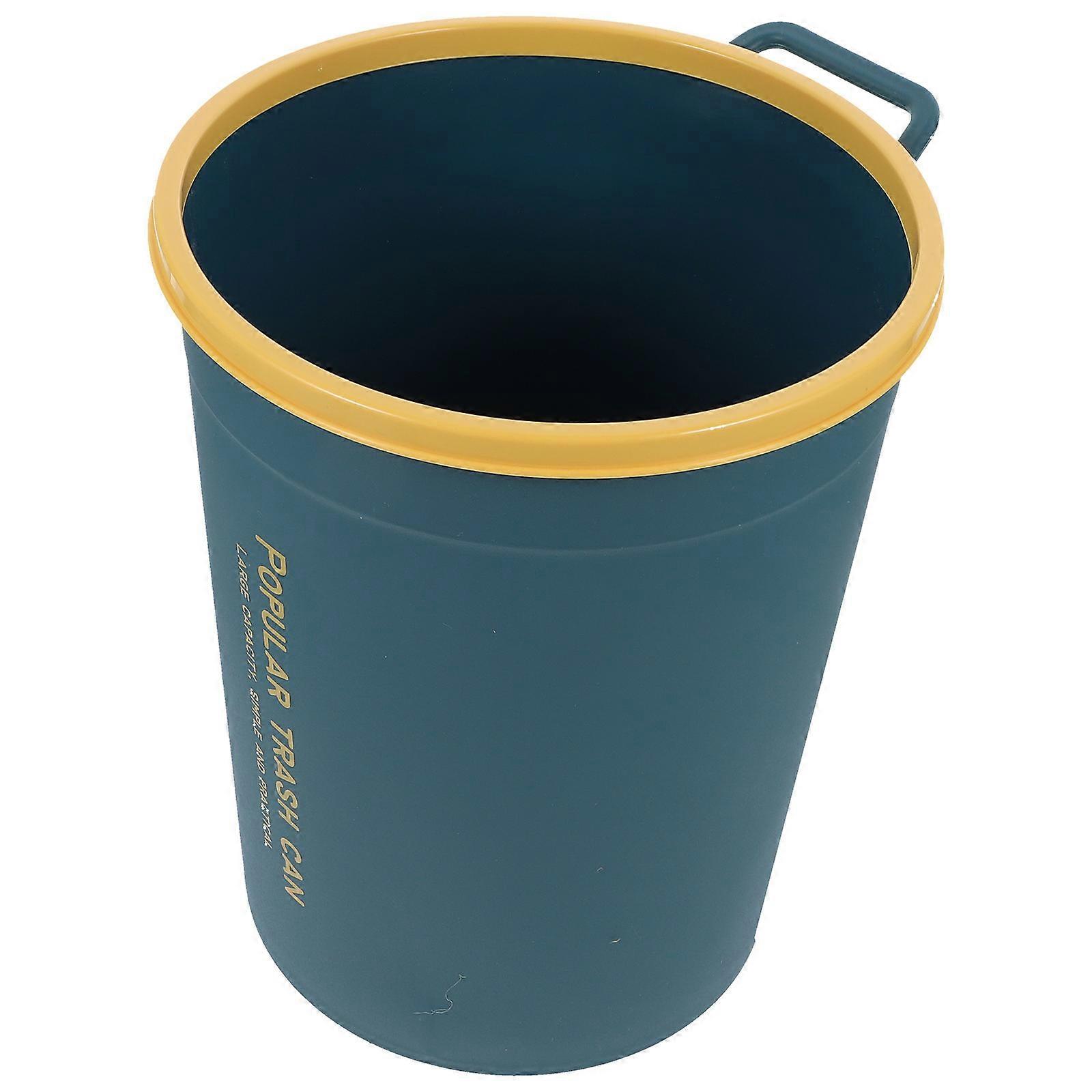 Bath Trash Can Round Plastic Garbage Container Waste Storage Environmental Hygiene Family Users 27x22cm 1Pcs