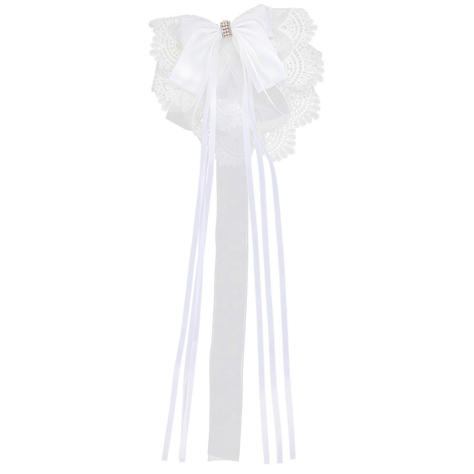 Bow Clip Bows Barrettes Oversize Bow Knot Barrettes Party White 54X22CM Hairstyle Complement 1Pack