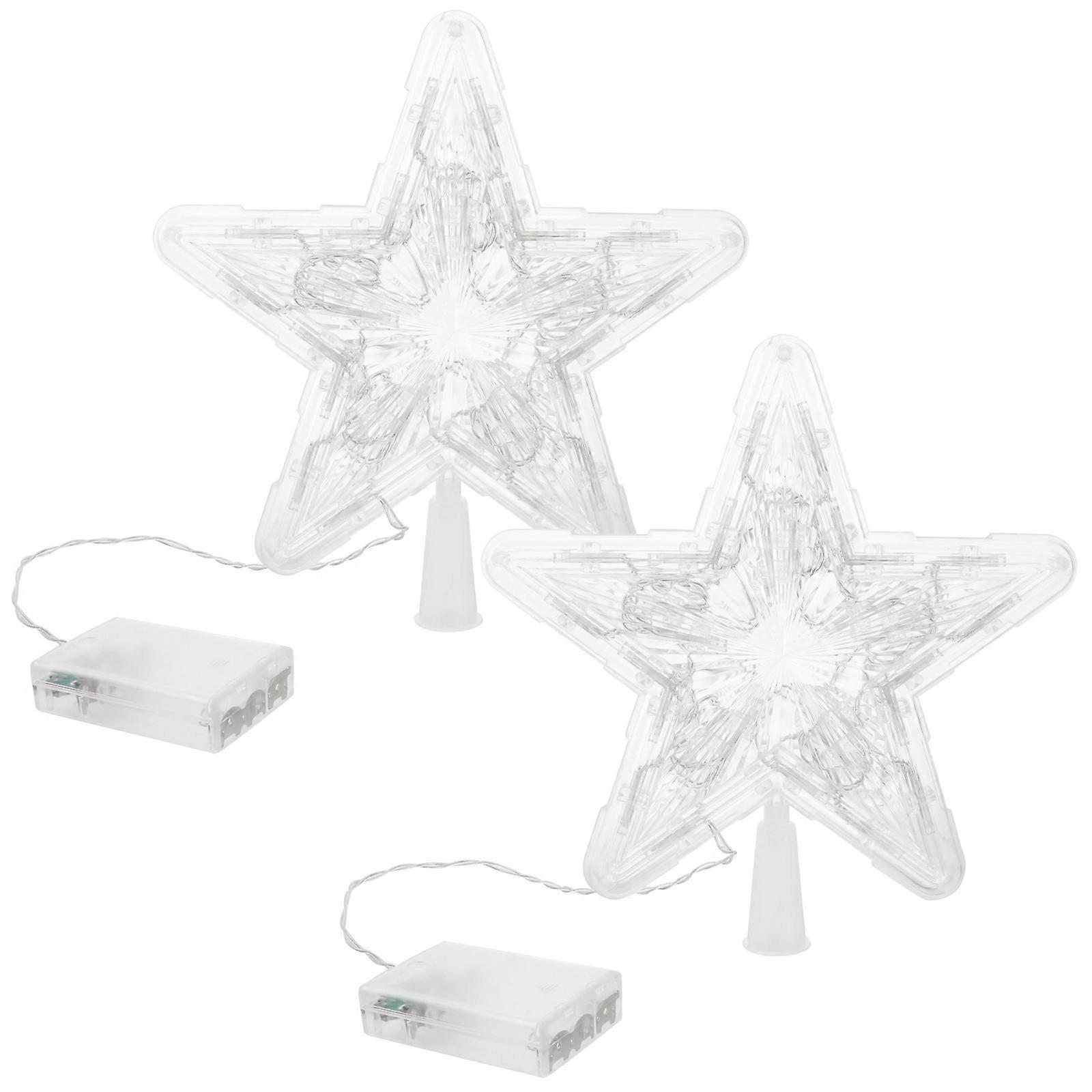 Outdoor Tree Topper Star Party Atmosphere Creation Event Organizers 23x23x2.5cm Transparent 2Pcs