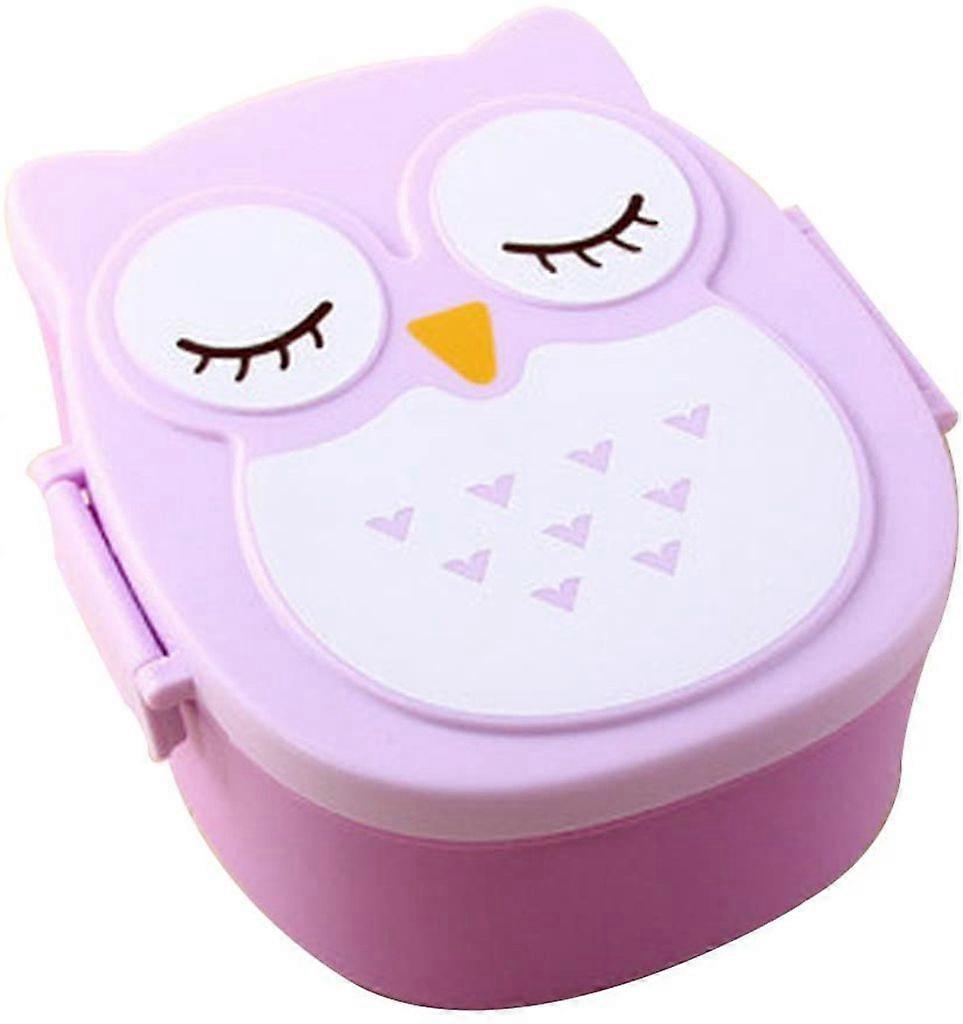 Four-color double-layer owl lunch box for kids